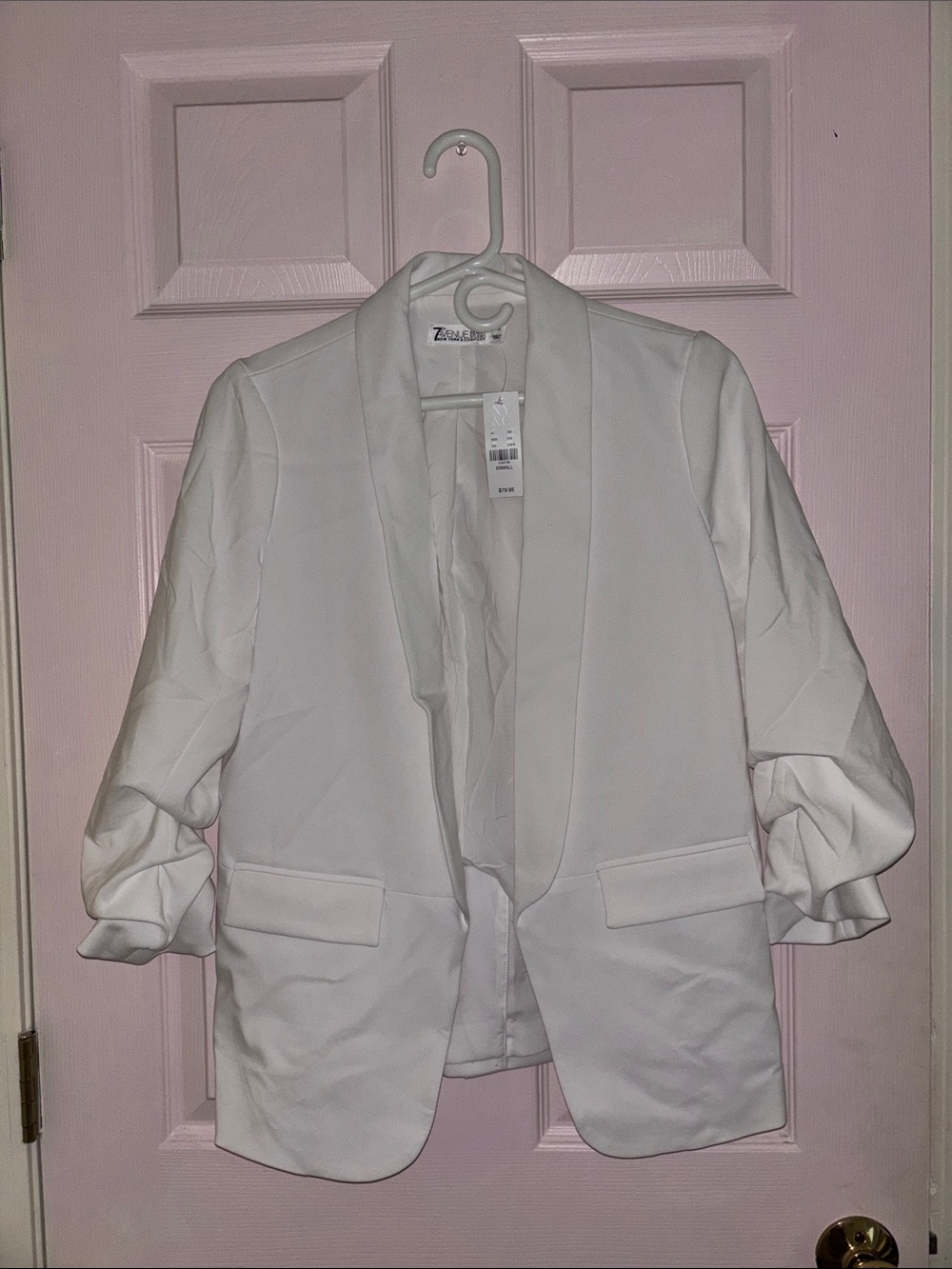 Zulily White Women's Draped Open-Front Robe Blazer